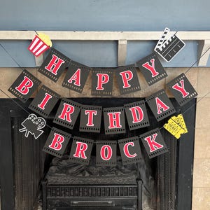 Movie Theme Birthday banner, Movie Banner, Movie Birthday, Movie Night Banner, Movie Night Birthday Banner, Movie Night, Movie Night Party