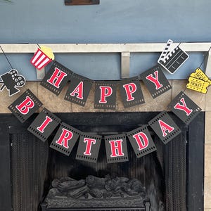 Movie Theme Birthday banner, Movie Banner, Movie Birthday, Movie Night Banner, Movie Night Birthday Banner, Movie Night, Movie Night Party