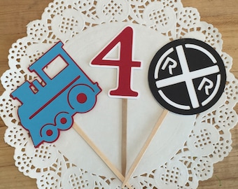 Train Cupcake Toppers - Train Birthday Party - Train First Birthday - Train Decorations - Train Party- Train Birthday Decorations