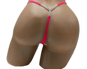 Strass Thong bikinibroekje, Strass bikinibroekje, Strass badpak, string bikini's (The Crystal) door Ashley Gates