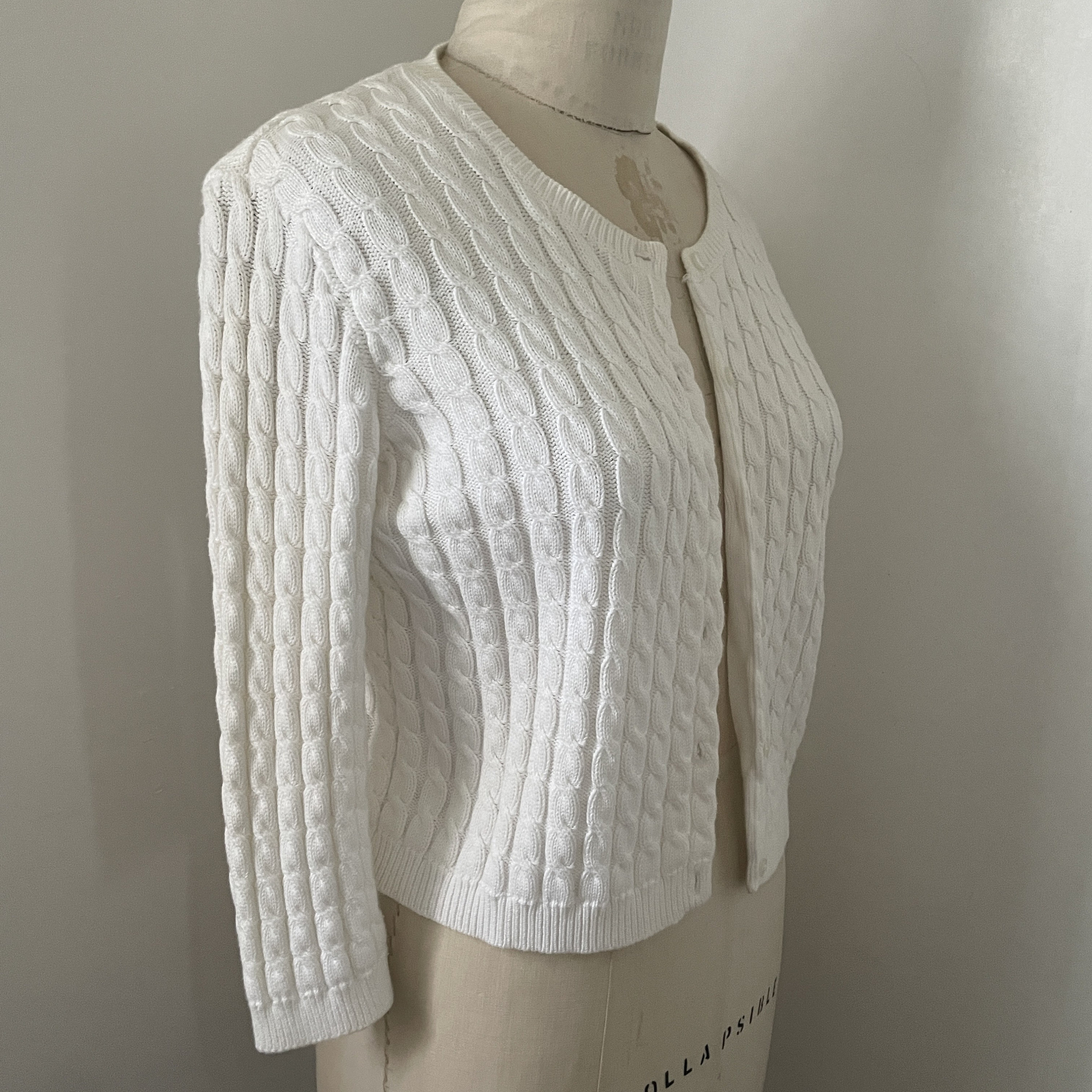 トップス 90s vintage cotton knit cardigan sweater Vintage 90s the Limited Cropped Cardigan 100% Cotton Chunk