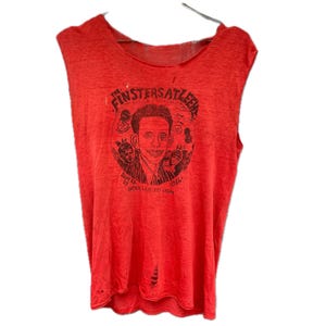 Howard Finster famous American folk artist from rural Georgia red paper thin to shirt chopped altered authentic rare thrashed collectible s