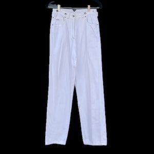 Pantalones blancos Rafaella de tiro alto, estilo pintor y carpintero, de lona 100 % algodón, ligeros, con pernera recta y cónica, tallas 25 y 26, años 80 y 90.