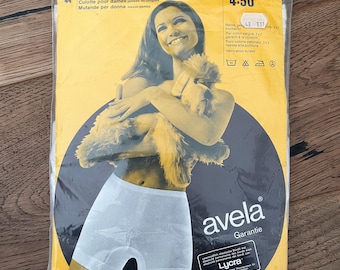 Pantalones cortos alemanes acanalados de los años 80, nuevos, de cintura elástica, de algodón elástico, tiro alto, color blanco crema, ropa interior para bicicleta estática, baile, talla mediana, debajo del pantalón corto 44