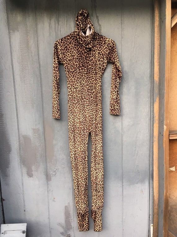 Vintage Halloween leopard print catsuit jumper st… - image 7