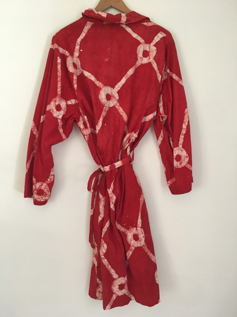 Made in Portugal batik robe 100/% cotton luxury high quality super soft authentic batik wear like a kimono or dress belted tie front mid calf