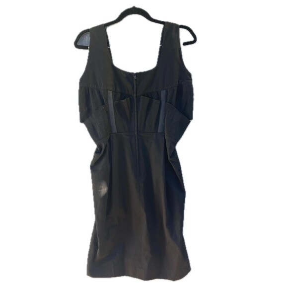 J. Francois Charles Piero Panchetti Structured Editorial Jumper Dress Black Wool Jersey Knit Textured Midi Tank Straps Sleeveless Designer