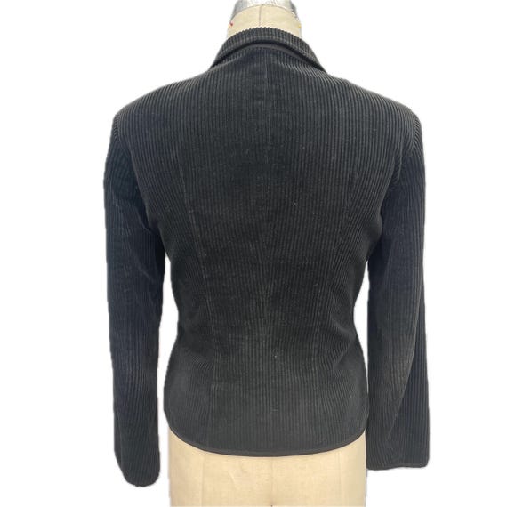 Jean Paul Gaultier Juniors Corduroy Blazer Black Tailored Editorial Jacket made in Italy cotton 90s authentic designer genuine iconic button View 3