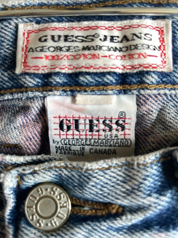 90s Guess art to wear painted classic blue denim … - image 5