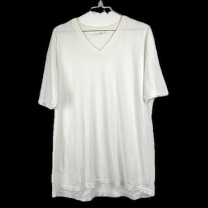 Camiseta Nordstrom blanca con cuello en V de los años 90, 100 % algodón Supima, clásica, fina, fabricada en Canadá, talla extra grande, lisa, talla XL