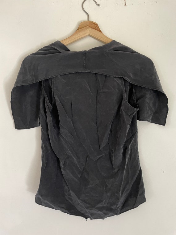 100% liquid silk black chemise sleeveless blouse … - image 3