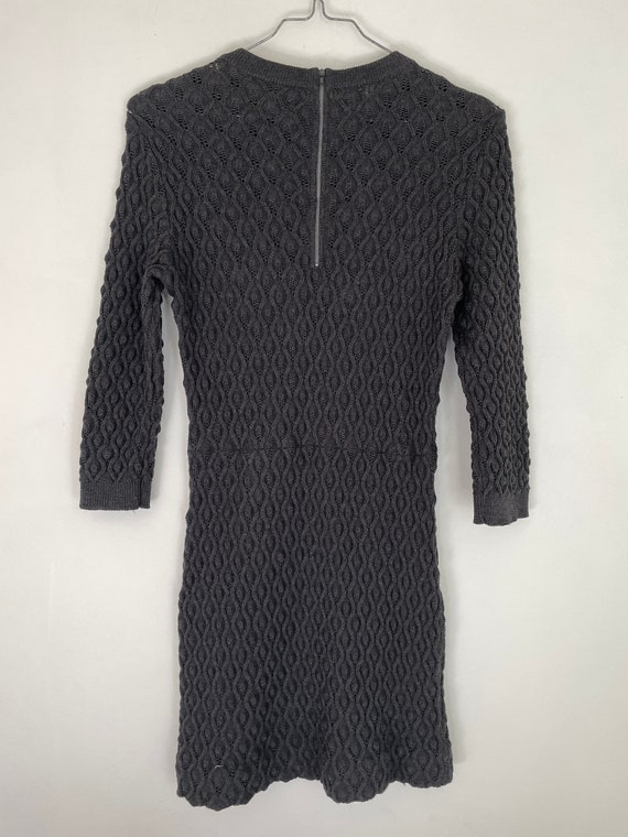 60s sweater dress cable knit lace work vintage au… - image 3