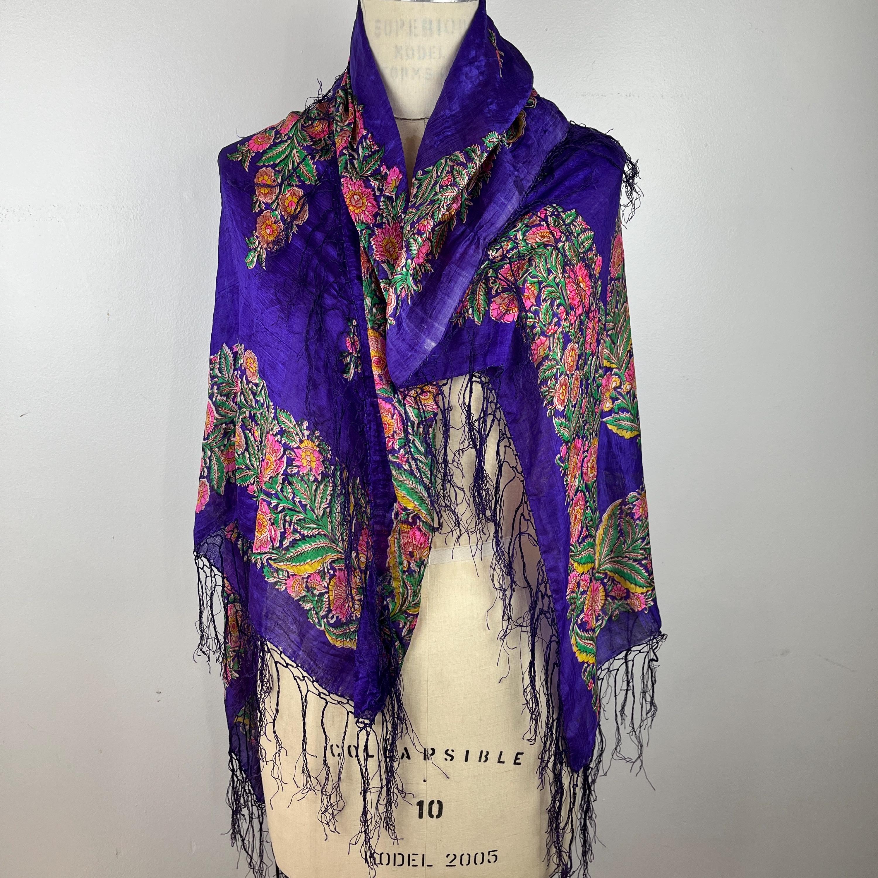 Foulard en soie Loredano vintage, Foulard carré à rayures géométriques rouge noir beige - France