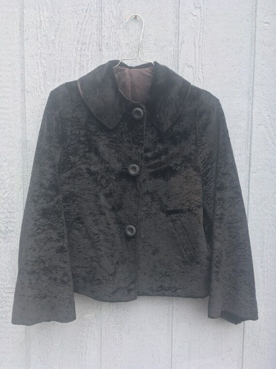 1940s vintage Swing Coat vegan faux sheared fur b… - image 6