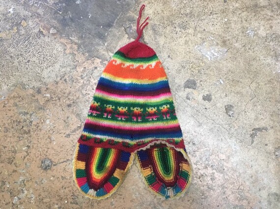 hand knit hat from Peru alpaca wool beanie stockin