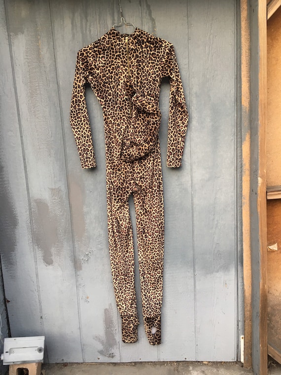 Vintage Halloween leopard print catsuit jumper st… - image 6