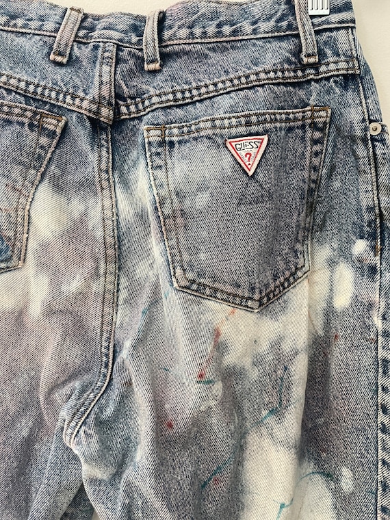 90s Guess art to wear painted classic blue denim … - image 4