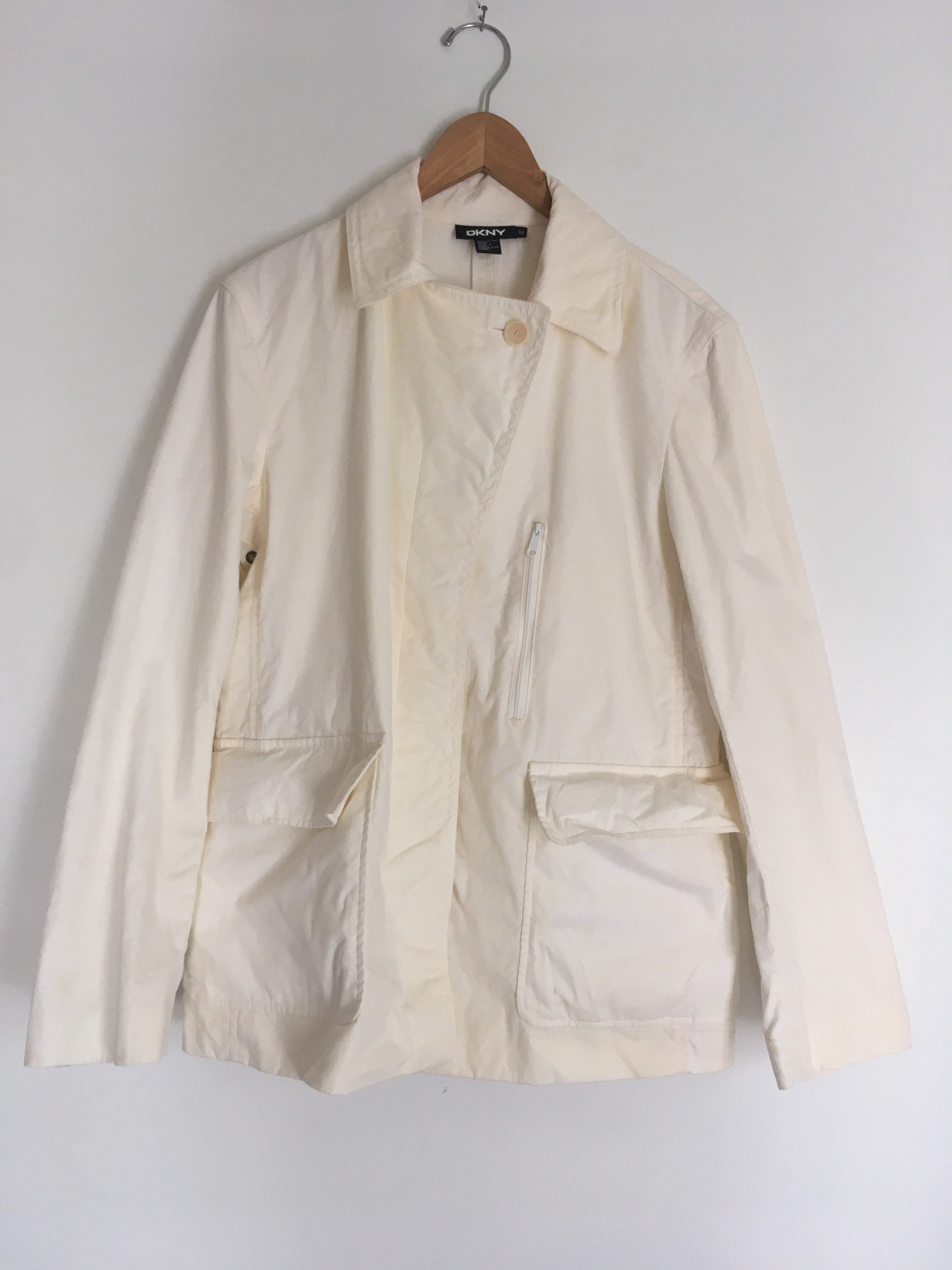 Vintage 90s DKNY Solid Blazer Jacket Lightweight Summer Coat