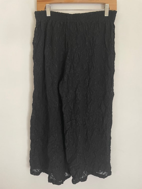 vintage black lace rayon gauchos bloomers shorts … - image 2