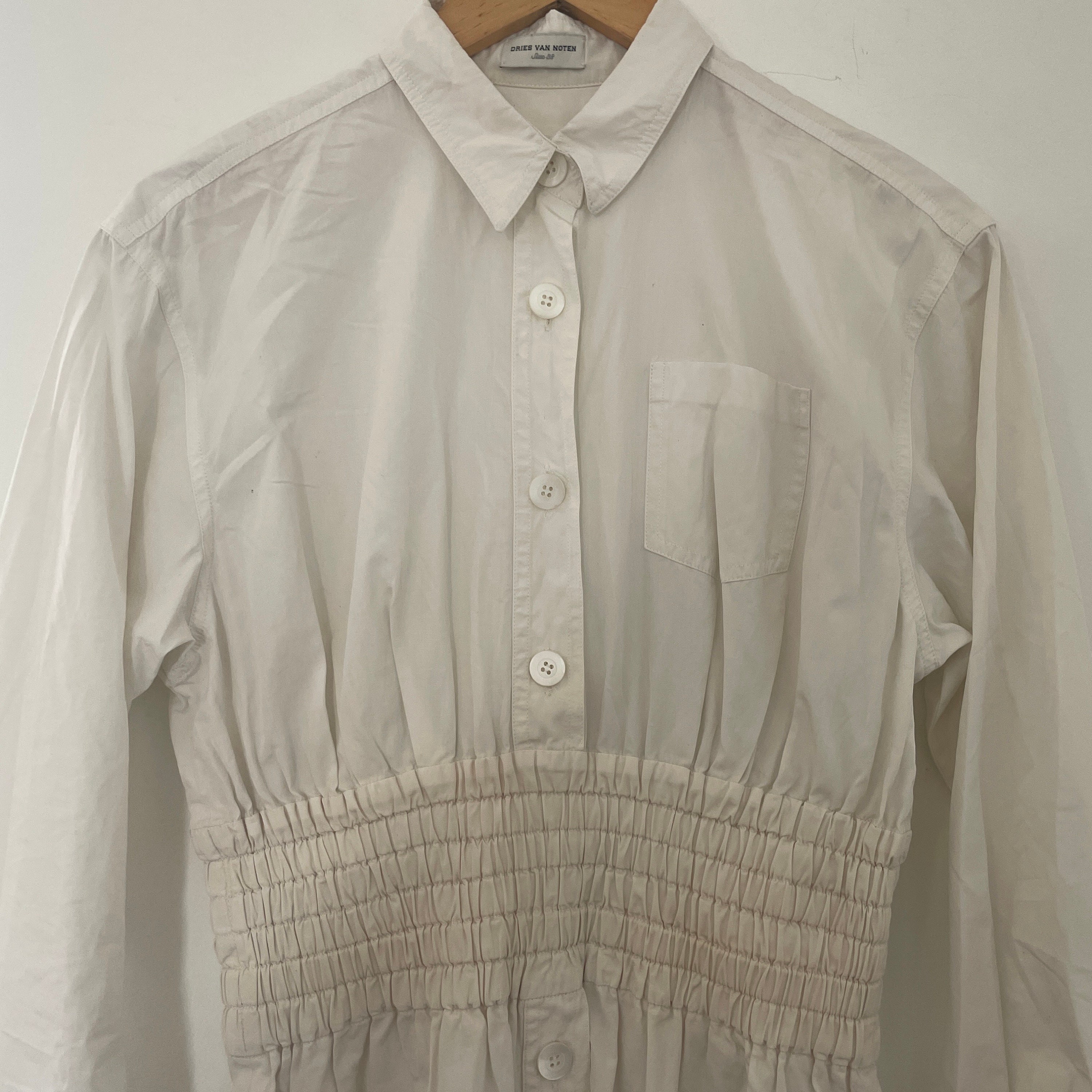 Dries Van Noten White 100% Cotton Button Down Long Sleeve Dries Van Noten White 100% Cotton Button Down Long Sleeve