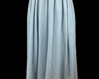 90s Liz Claiborne Deadstock Baby Blue Angora Sweater Maxi Sweater Skirt Stretch Waist Maxi Gathered Wool Knit High Rise Medium Lambswool