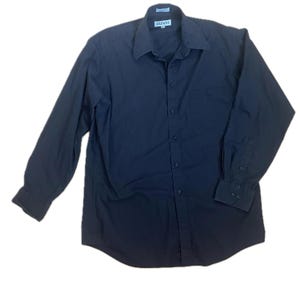 80s 90s 100% Cotton Solid Black Alfani Long Sleeve Dress Shirt Button up  Oxford Collared Made in Hong Kong 15.5 Single Stitch Tailored Mens - Etsy