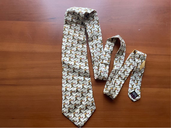 Louis Vuitton Monogram Dot Geometric Tie Men , Brown 100% Silk Authentic  Italy