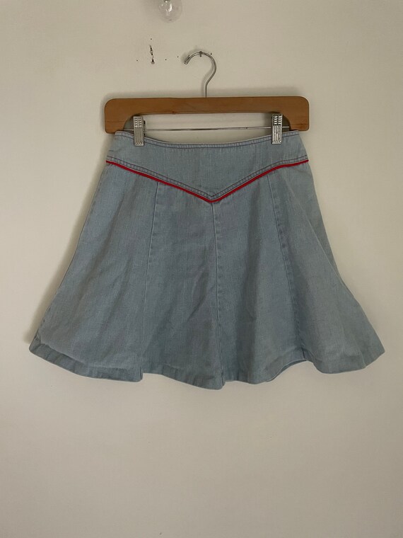 Denim cheerleader skirt sale