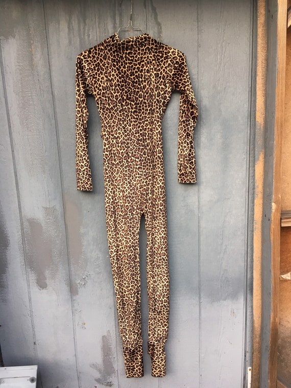 Vintage Halloween leopard print catsuit jumper st… - image 8