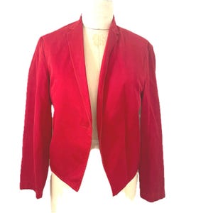 Vintage Angelica Red cropped workwear jacket canvas 100% cotton crop made in USA size 40 work wear coat blazer 1950s 1940s 1960s medium vtg