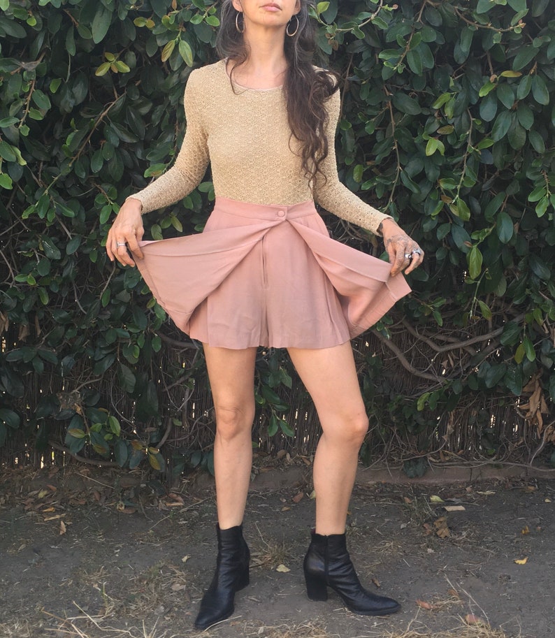 Deadstock cold rayon high rise skort skirt shorts combo blush Etsy