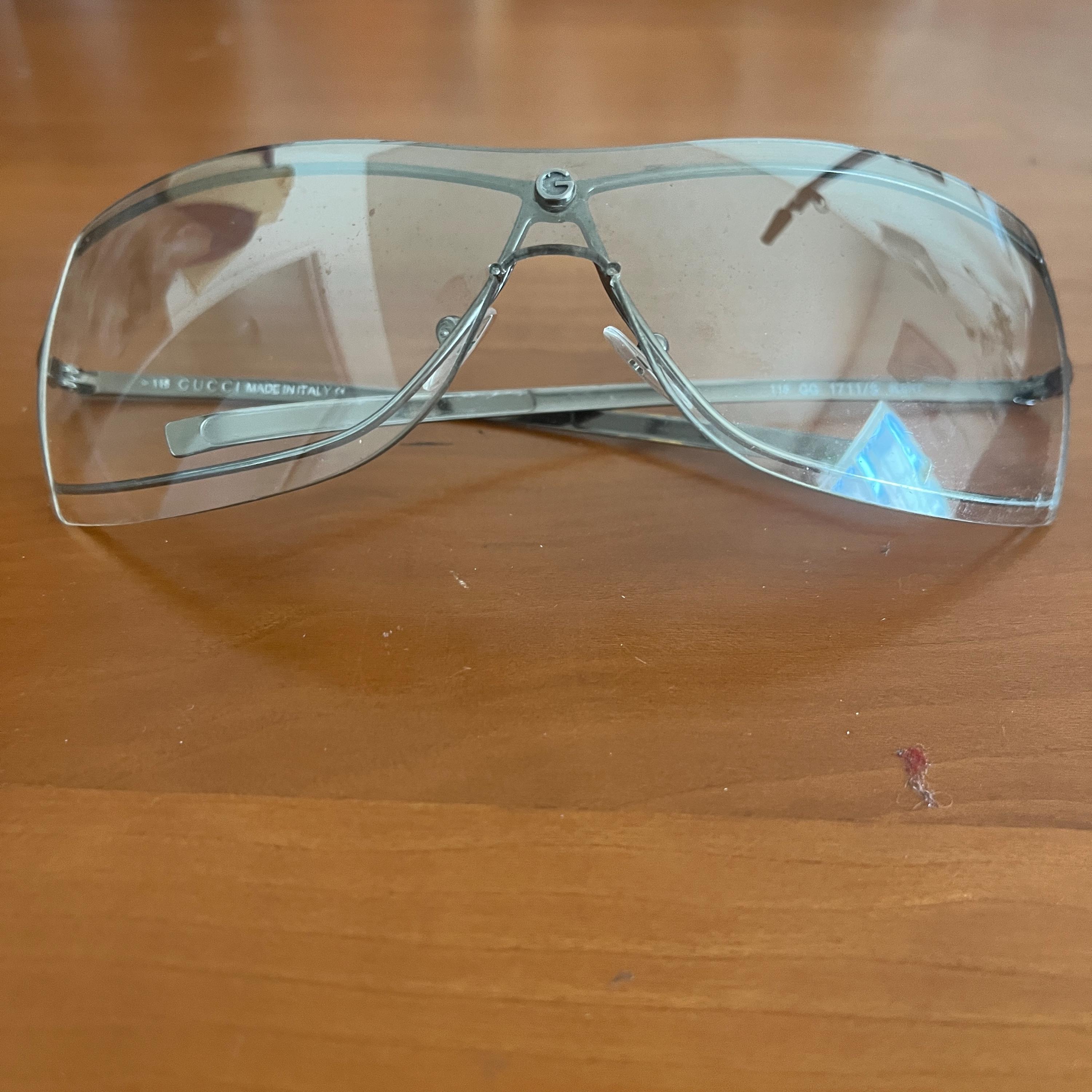 Gucci Sunglasses Made in Italy Gradient Lenses Wrap Shield Mask 