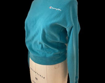 Vintage Champion Crewneck Champion Sweater Turquoise Blue Champion