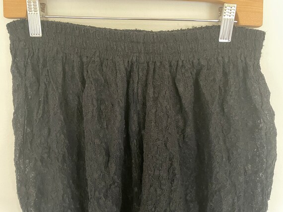 vintage black lace rayon gauchos bloomers shorts … - image 3