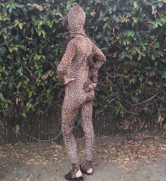Vintage Halloween leopard print catsuit jumper st… - image 4