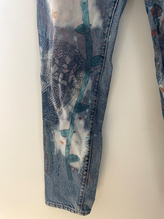 90s Guess art to wear painted classic blue denim … - image 10