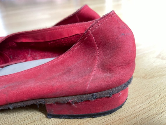 Vintage 1940s Italian red suede loafers oxfords l… - image 8