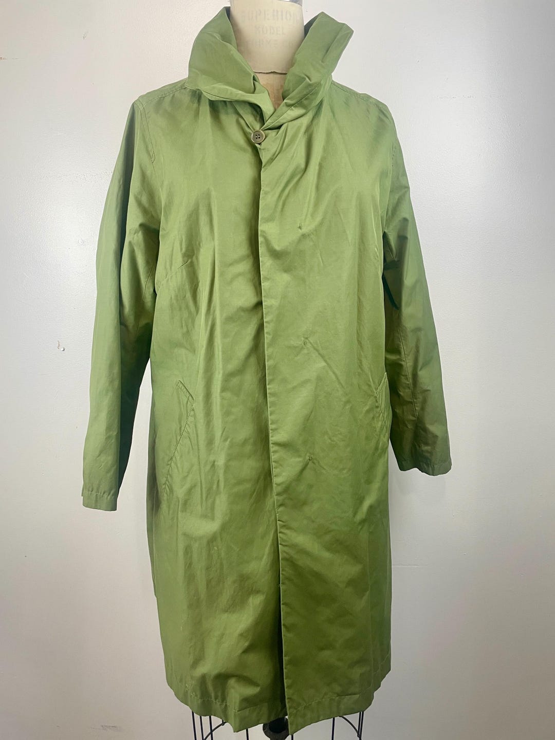 ジャケット・アウター Plantation ISSEY MIYAKE down coat Issey Miyake Plantation Army Green Trenchcoat Rain Jacket