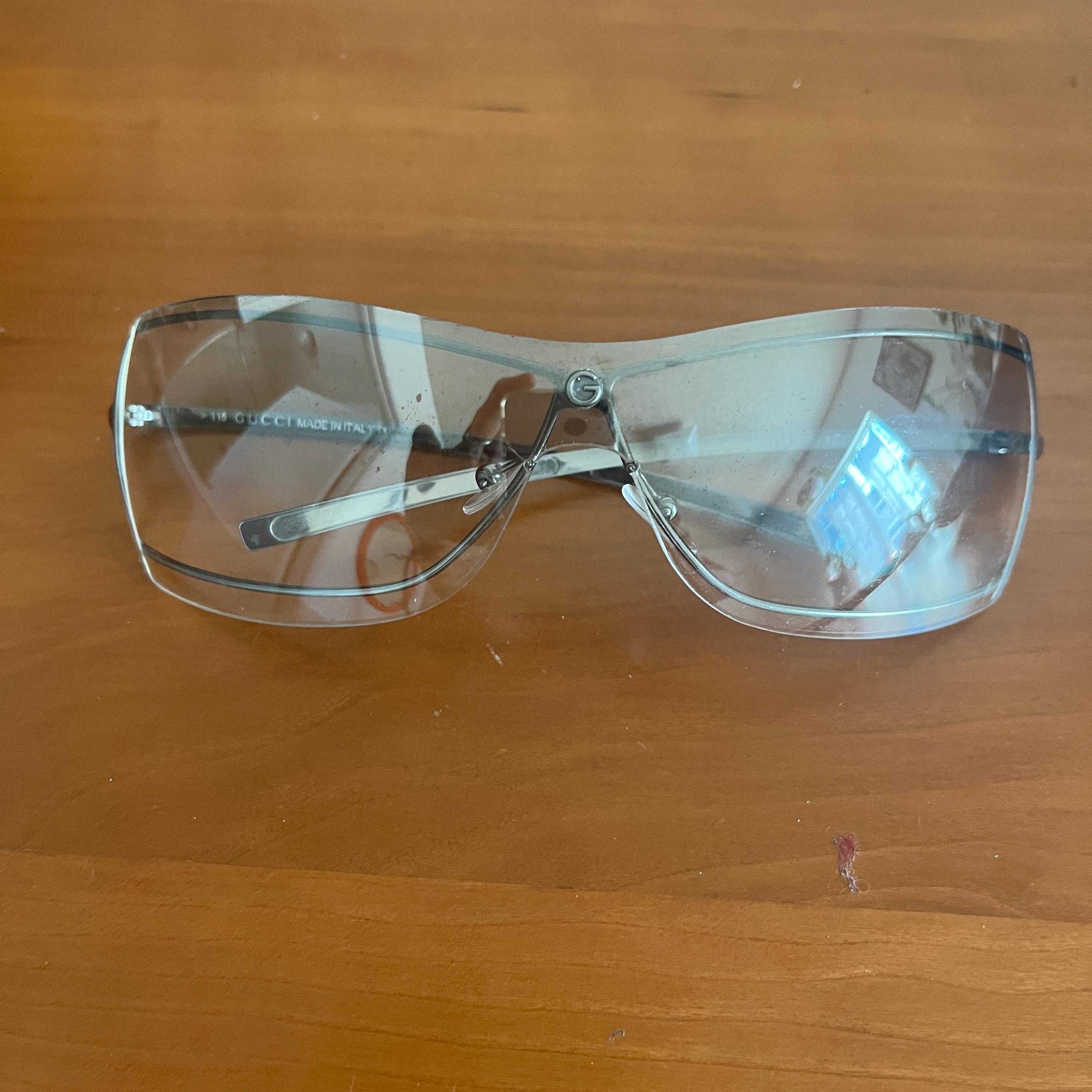 Gucci Sunglasses Made in Italy Gradient Lenses Wrap Shield Mask