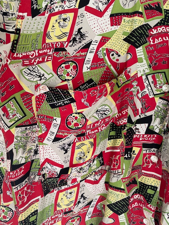Vintage Jappa 100% Rayon Novelty Print Oversize Drapey Vintage Jappa 100% Rayon Novelty Print Oversize Drapey