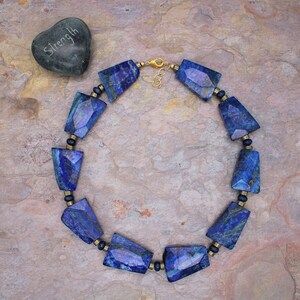 Blue Bead Necklace, Blue Statement Necklace, Blue Lapis Necklace, Statement Necklace, Necklace, Jewelry Gift, Zoom Jewelry