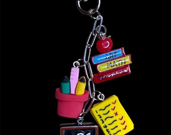 Teacher-Themed Charm Keychain – Back to School Teacher Appreciation