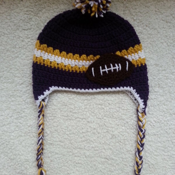 Crochet MN Vikings Earflap Hat