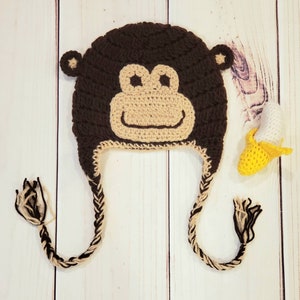 Crochet Monkey Hat*Crochet Hat*Handmade Monkey Hat*