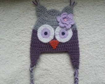 Crochet Owl Earflap Hat