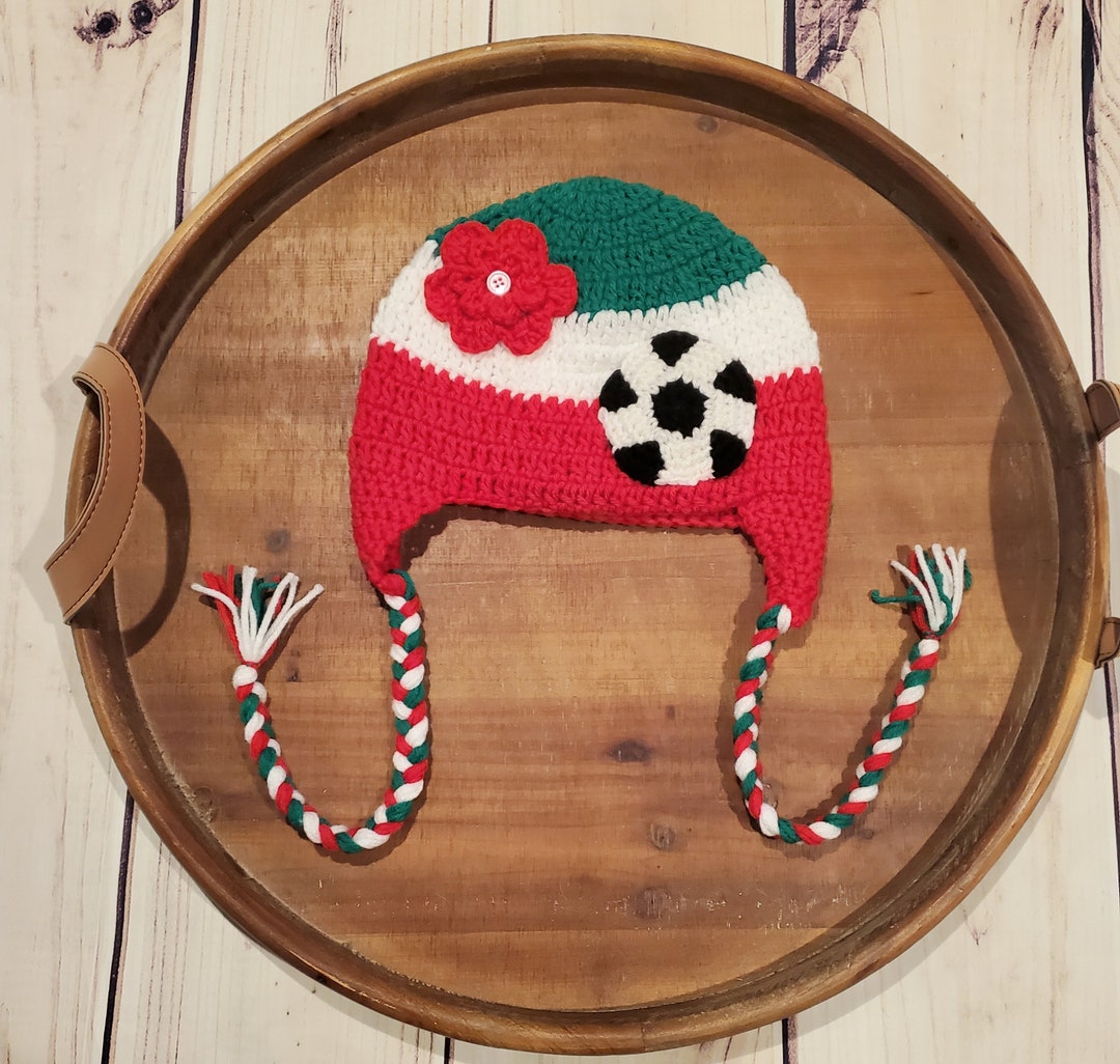 Crochet Team Mexico Soccer Hat Etsy