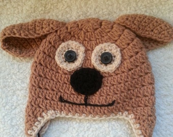 Crochet  Dog Earflap Hat