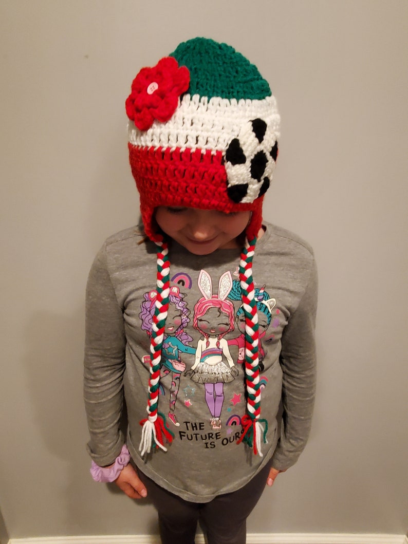 Crochet Team Mexico Soccer Hat Etsy