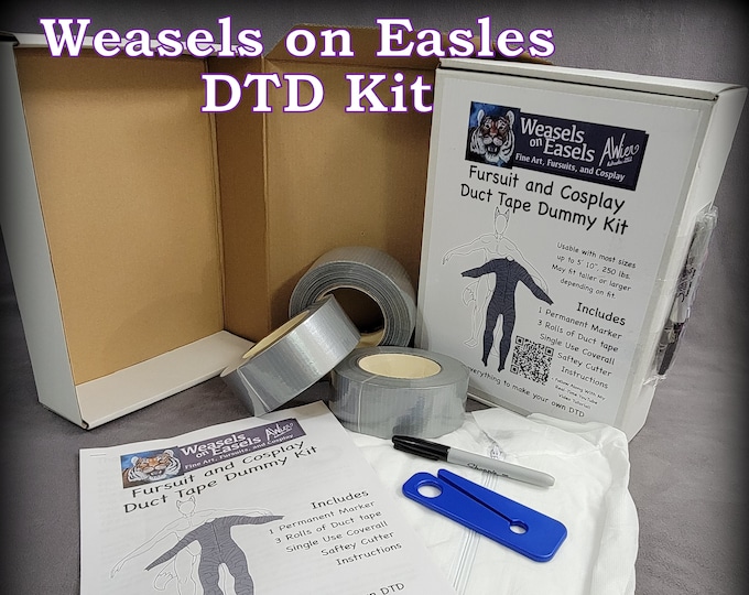 Adult DTD Kit and Tutorial Instructions - DIY Mannequin Pattern for Sizing Custom Fursuit Bodysuit Cosplay Armor