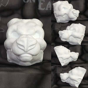 Snarling Darss Edar Fursuit Resin Headbase for Custom Moving Jaw Fursuit Head Cosplay Helmet Mascot Costume NOT 3D Printed Fursuit Head Base